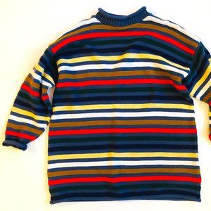 Vintage Colorful Striped Sweater, One Size